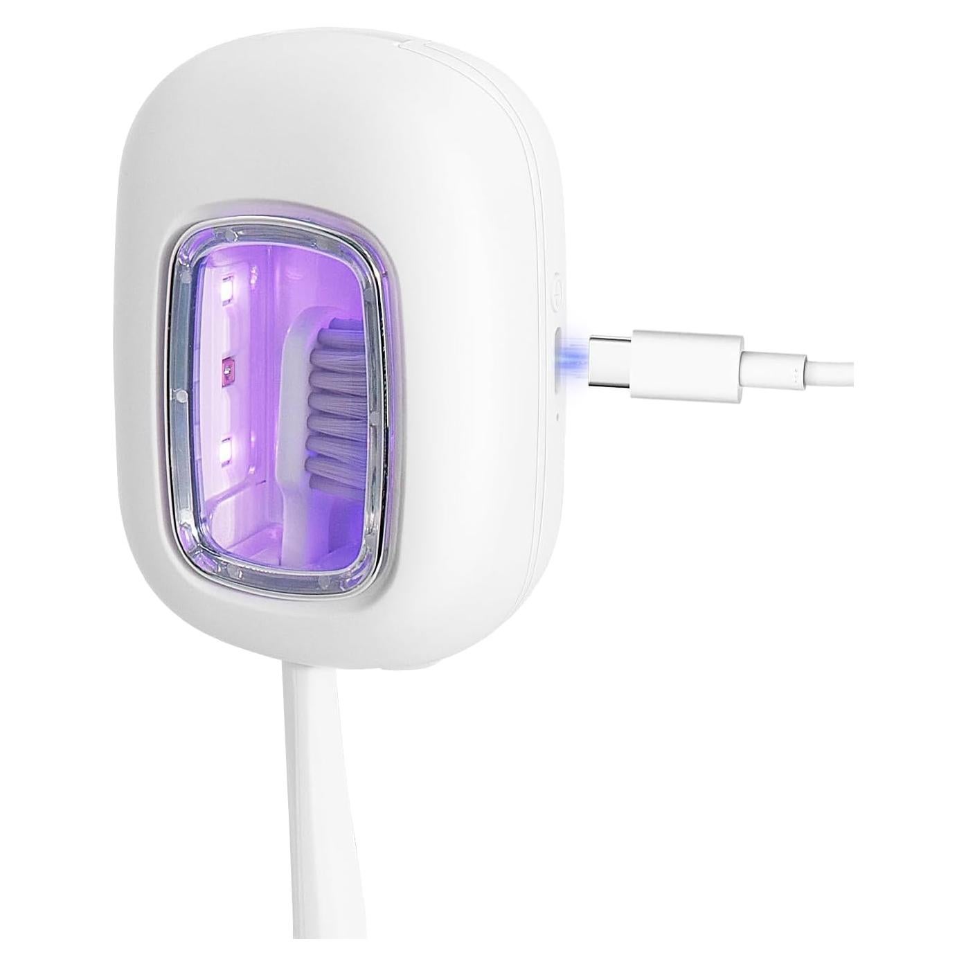 Funda y soporte para cepillos de dientes ELMWAY 047 UVC Blanco