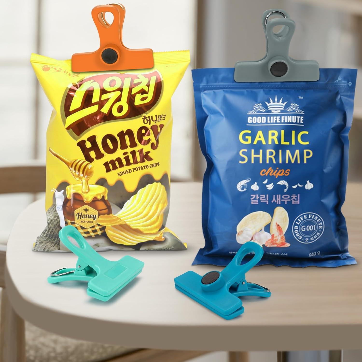 Clips Magnéticos TACGEA para Alimentos - 8 Piezas Multicolor