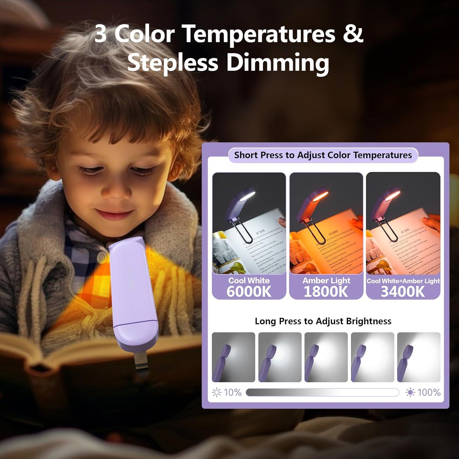 Luz de Libro Recargable VAVOFO KM-6776 6 Modos LED Ámbar