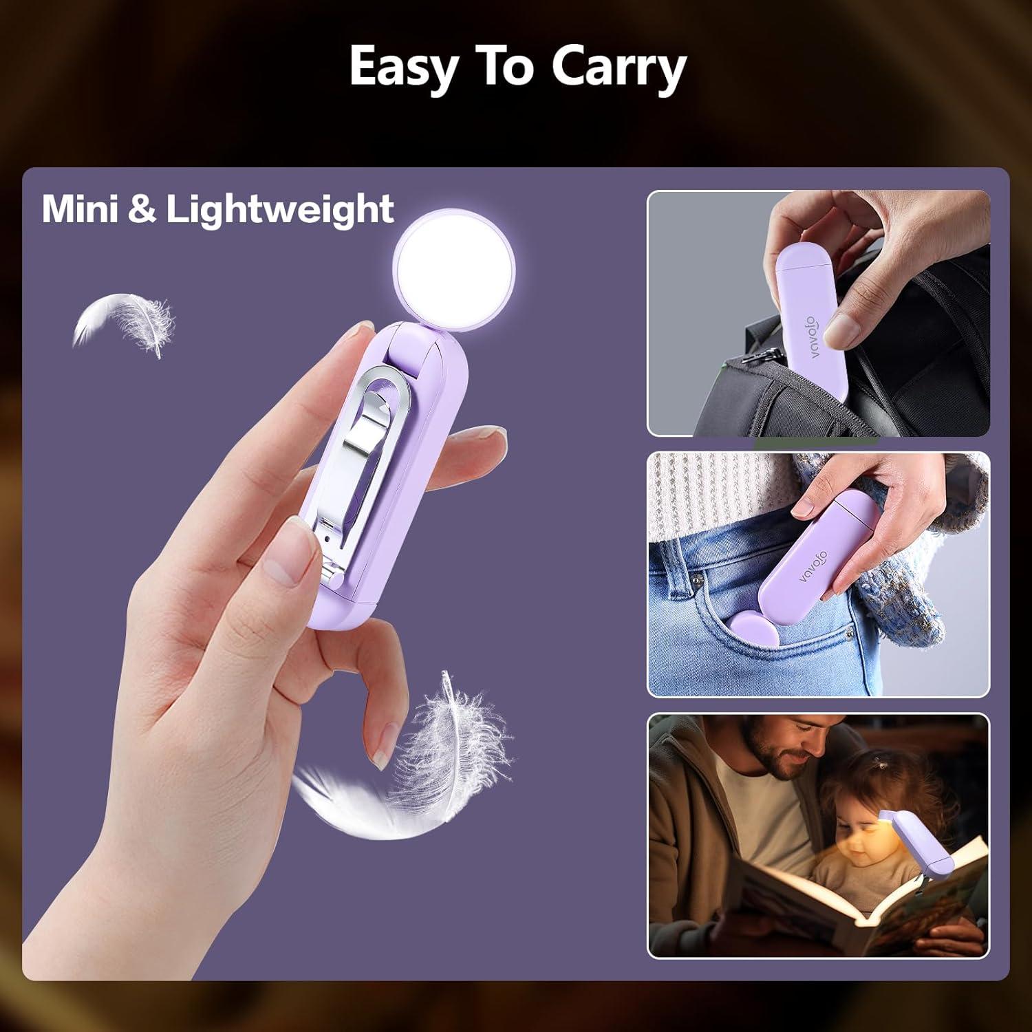 Luz de Libro Recargable VAVOFO KM-6776 6 Modos LED Ámbar