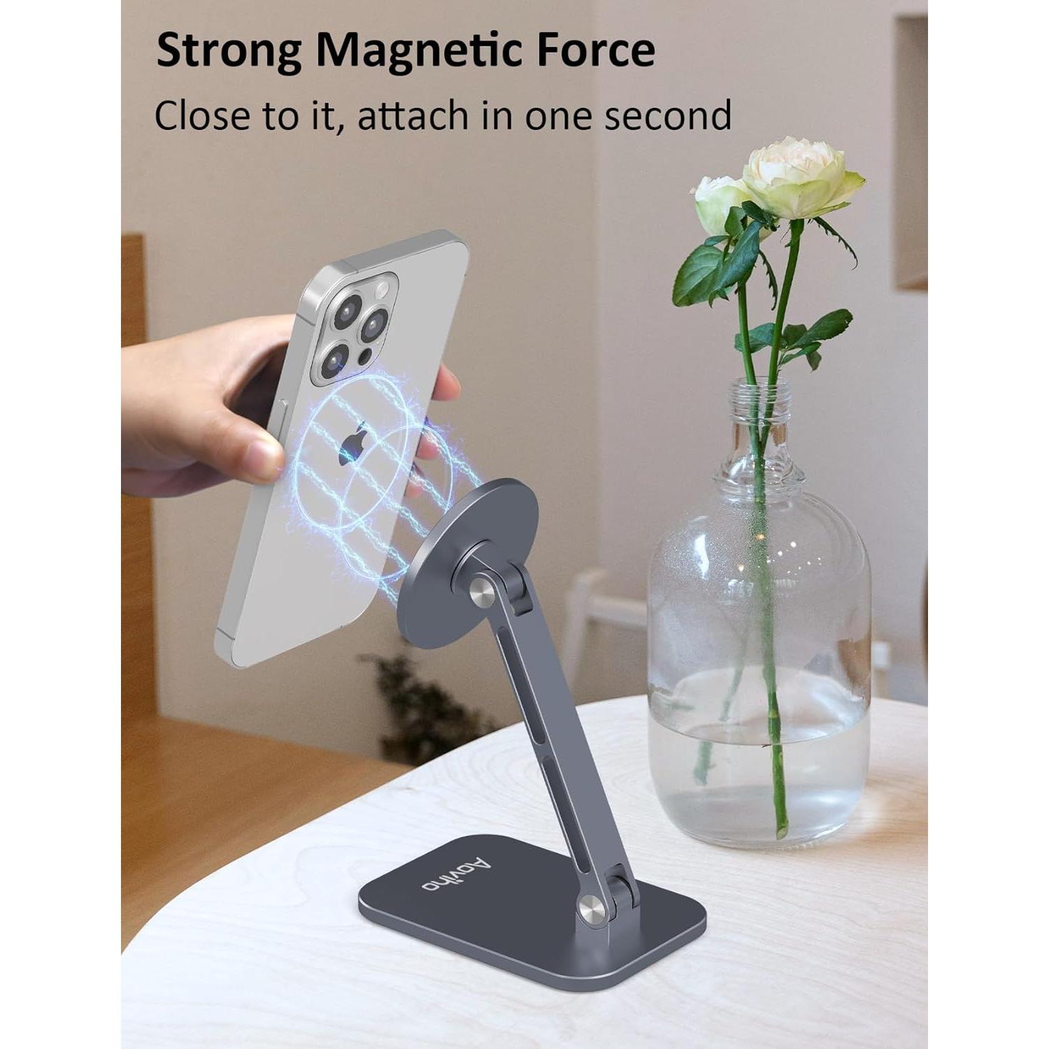 Soporte Magnético Ajustable Aoviho para Teléfono Gris