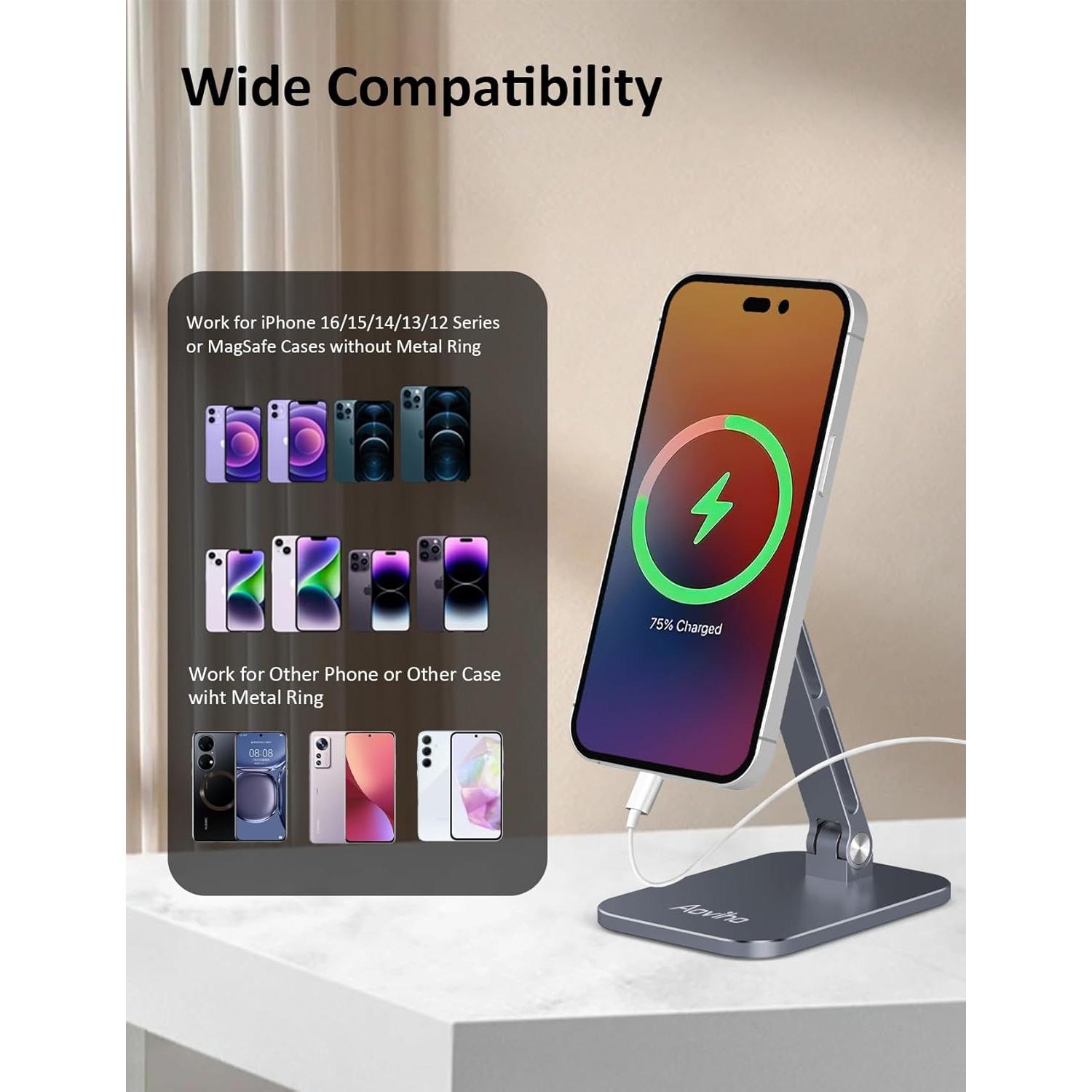 Soporte Magnético Ajustable Aoviho para Teléfono Gris