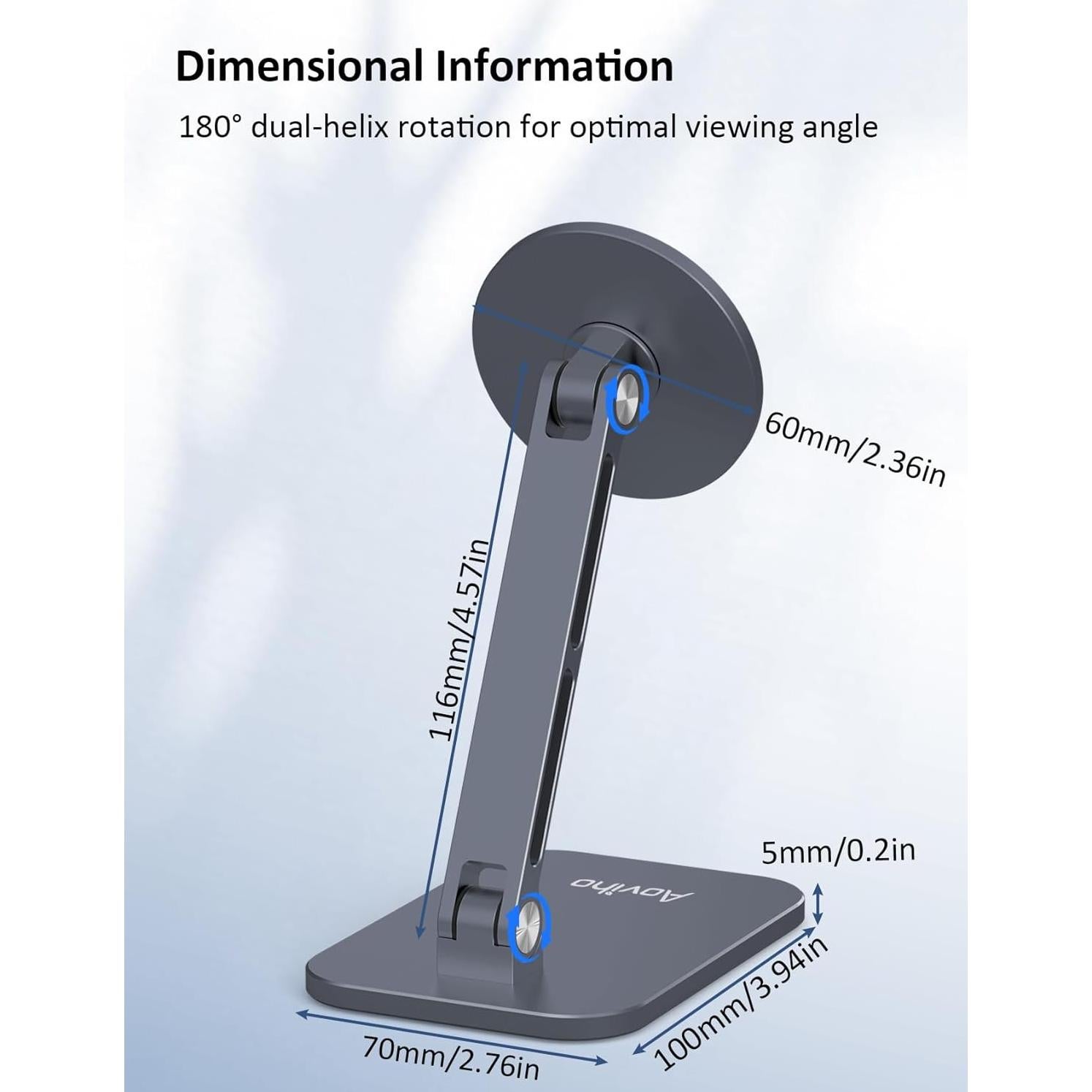 Soporte Magnético Ajustable Aoviho para Teléfono Gris