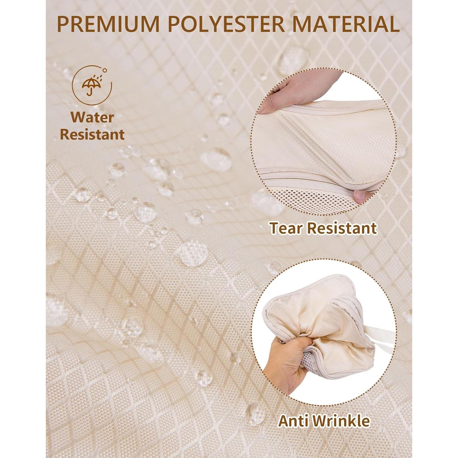 Cubos de Compresión TRMFUSA 10 Piezas Beige para Viaje