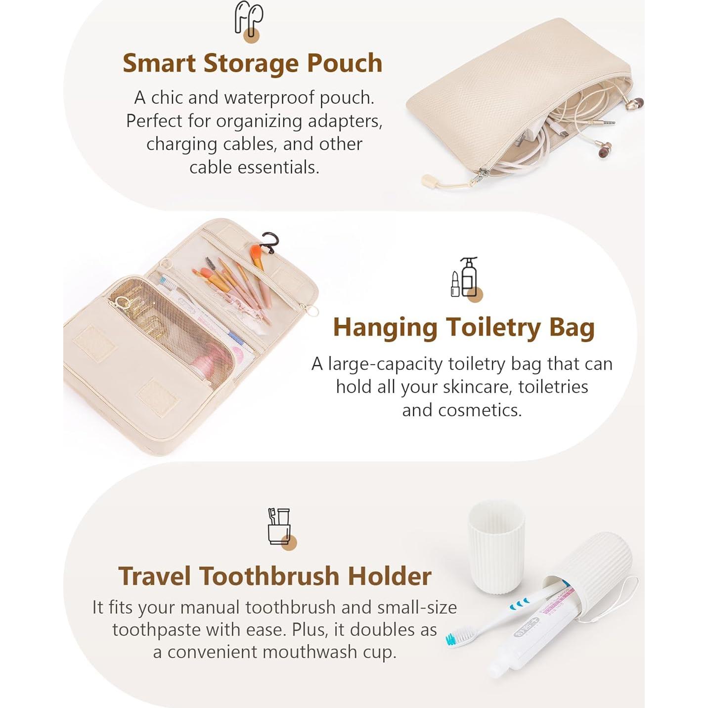 Cubos de Compresión TRMFUSA 10 Piezas Beige para Viaje