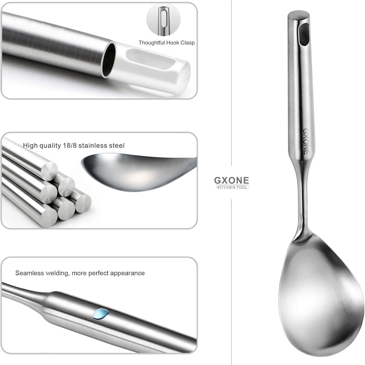 Cuchara de Cocina Grande GXONE Acero Inoxidable 304 32cm