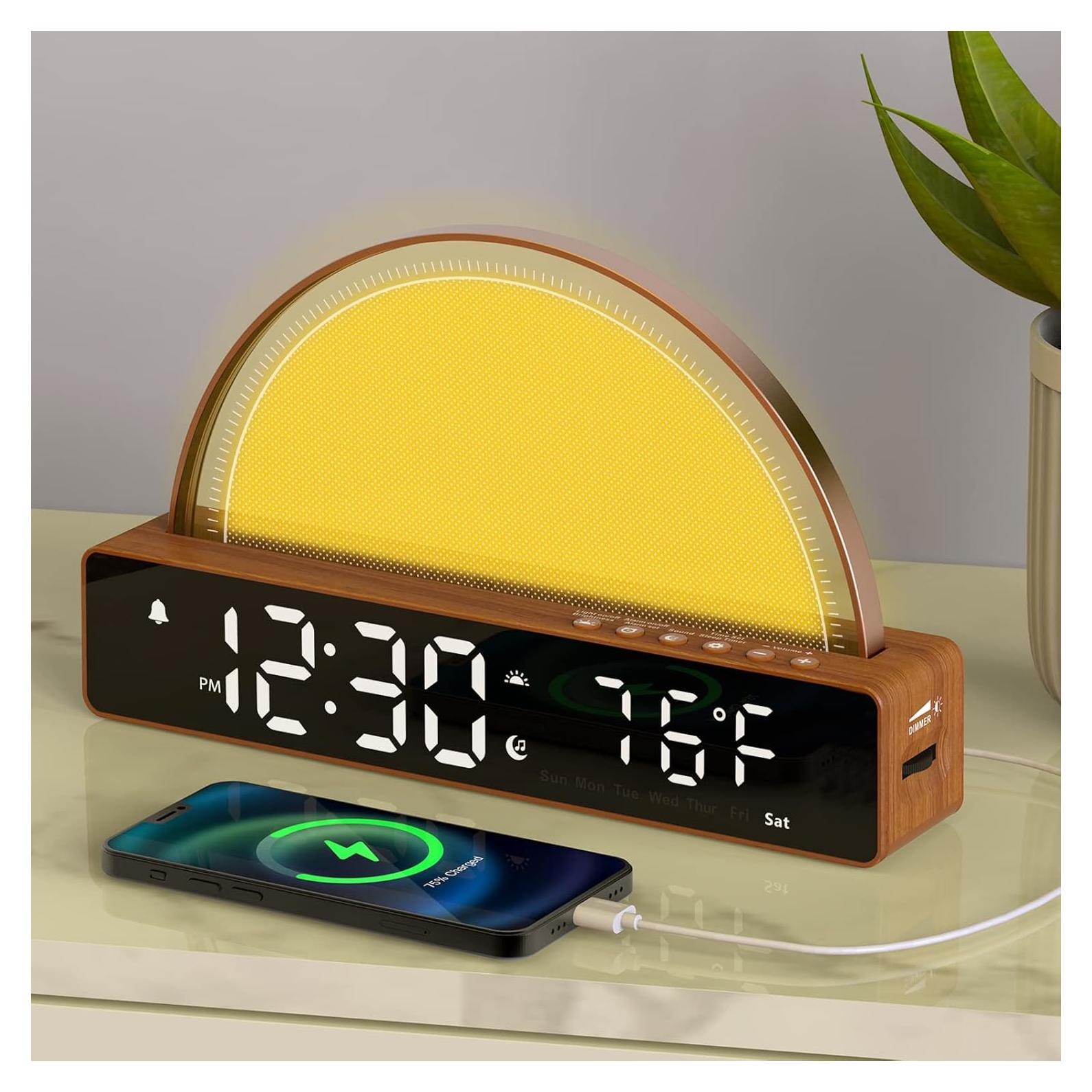 Despertador de Amanecer APUZOM con Luz Multicolor y Sonidos