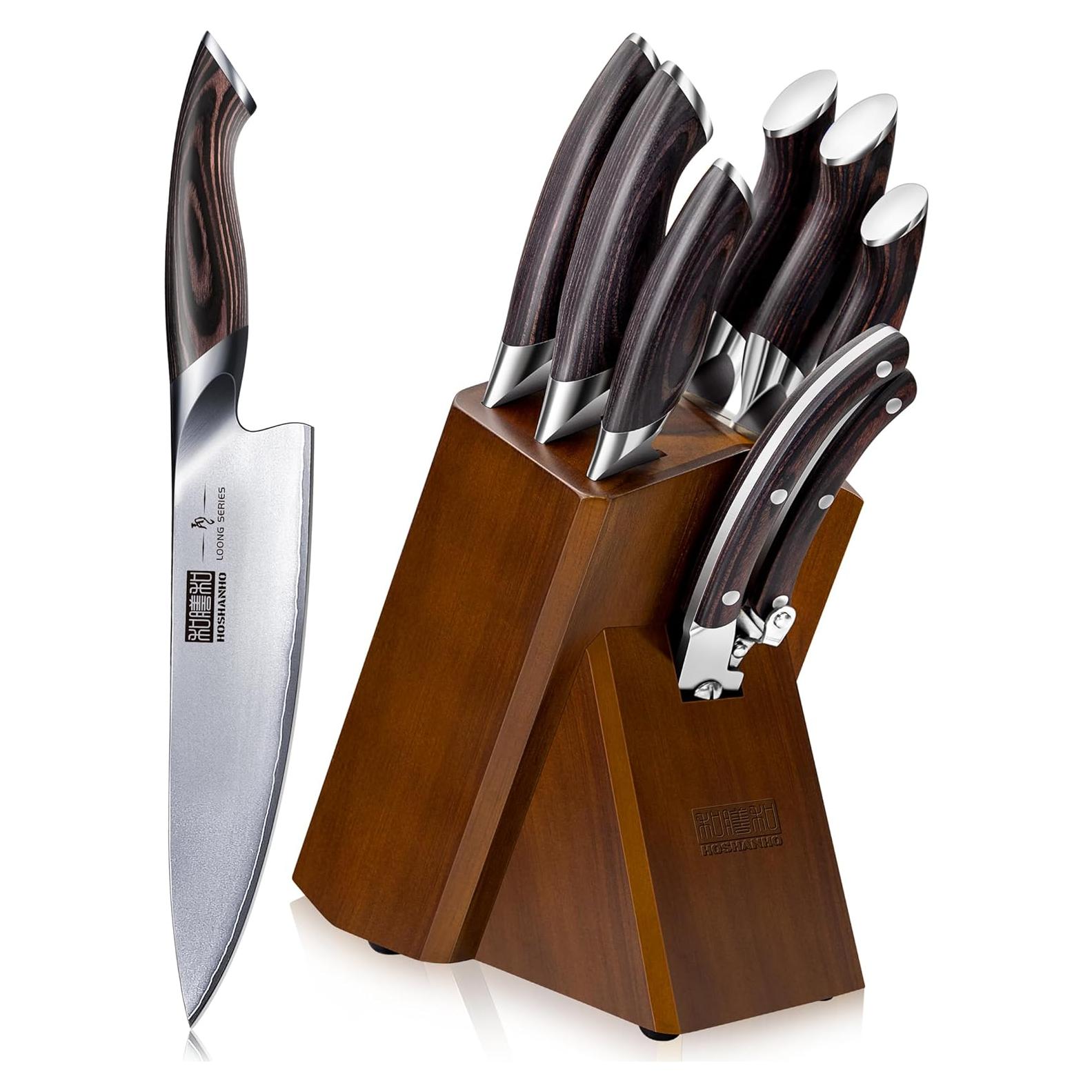 Juego de cuchillos HOSHANHO 8 piezas acero japonés ultra afilados