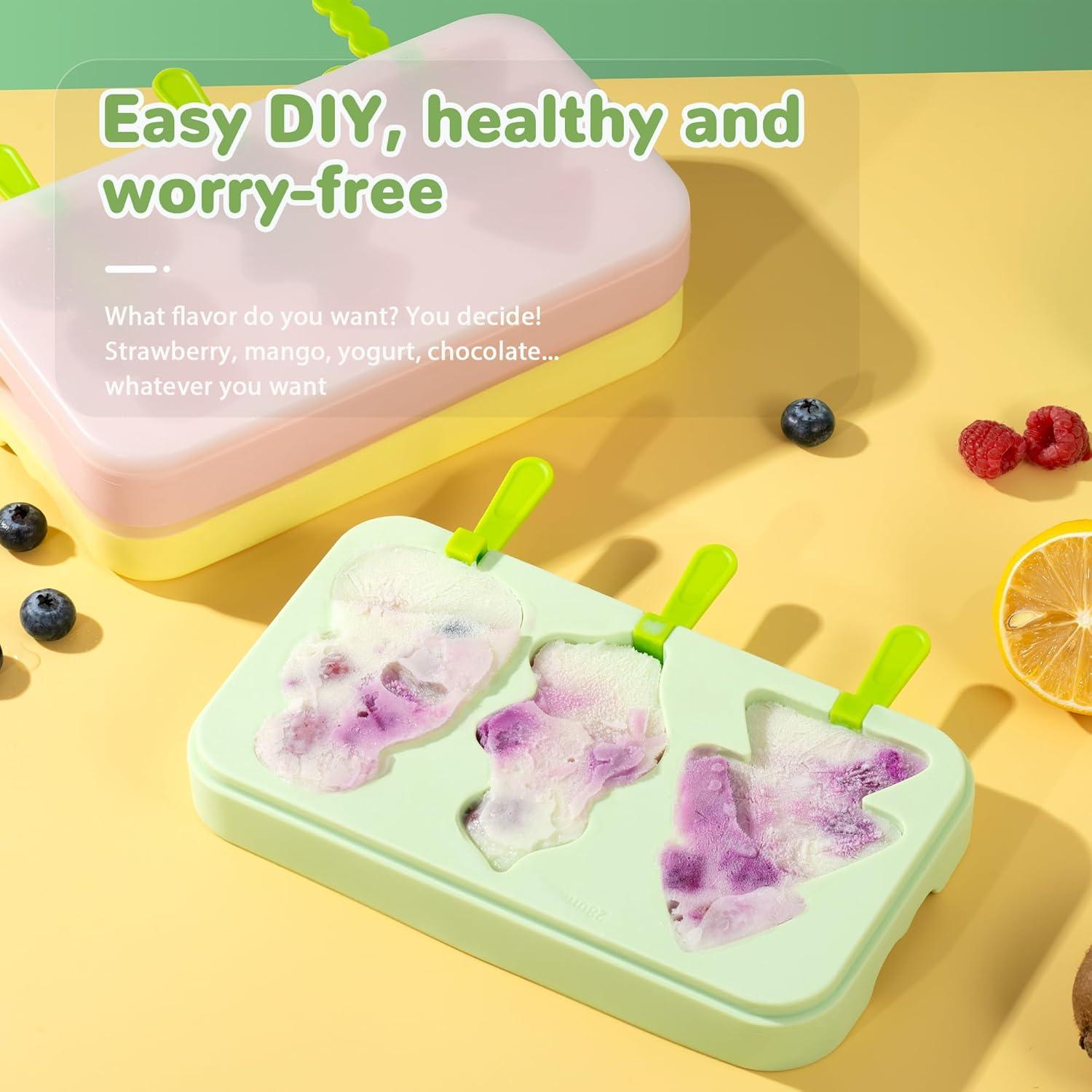 Moldes de Paletas Li & Zhao de Silicona Verde para Niños