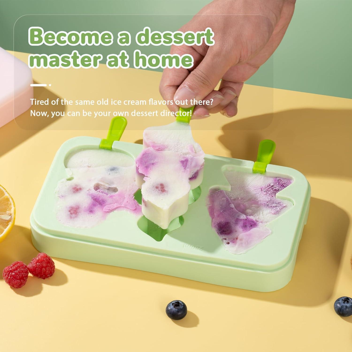 Moldes de Paletas Li & Zhao de Silicona Verde para Niños