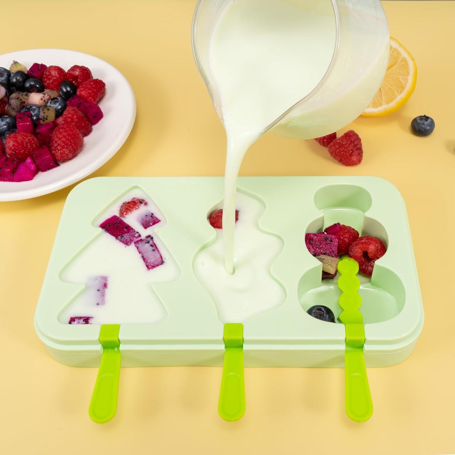 Moldes de Paletas Li & Zhao de Silicona Verde para Niños