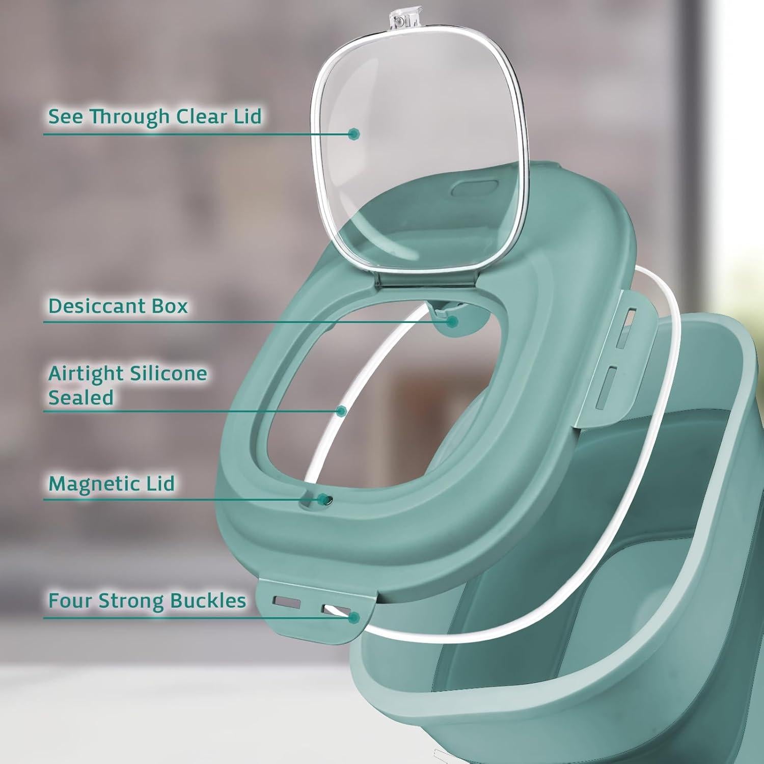 Contenedor de Almacenamiento Komzon 25L Colapsable Verde con Ruedas