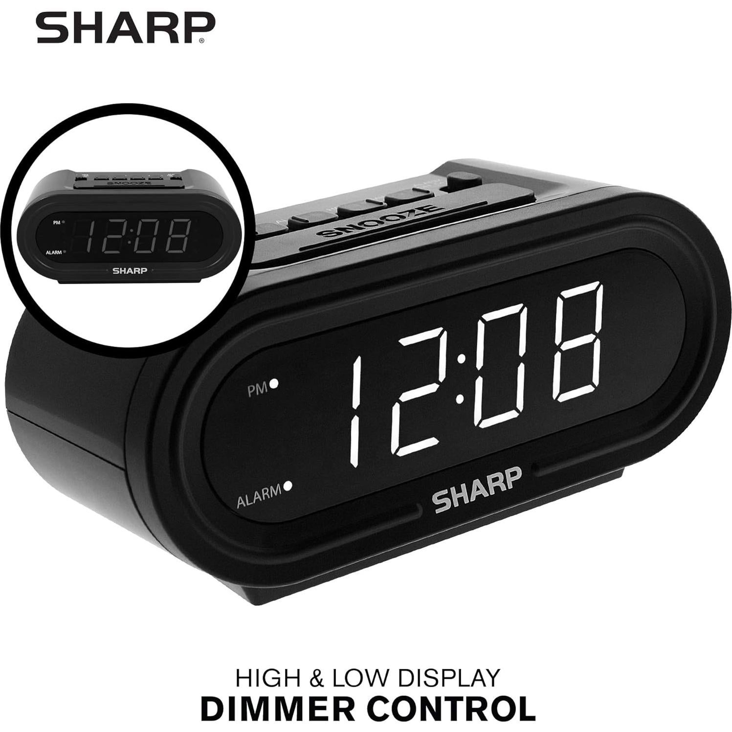 Reloj Despertador Digital SHARP AccuSet Negro 0.29 kg