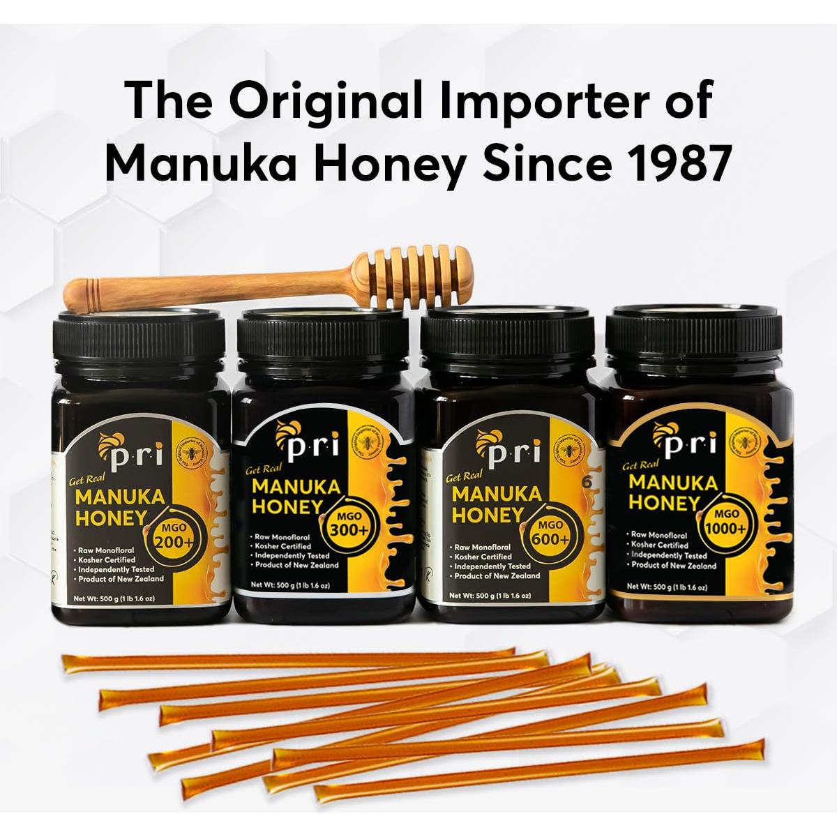 Palitos de Miel de Manuka PRI MGO 300+ Cruda 20 Unidades