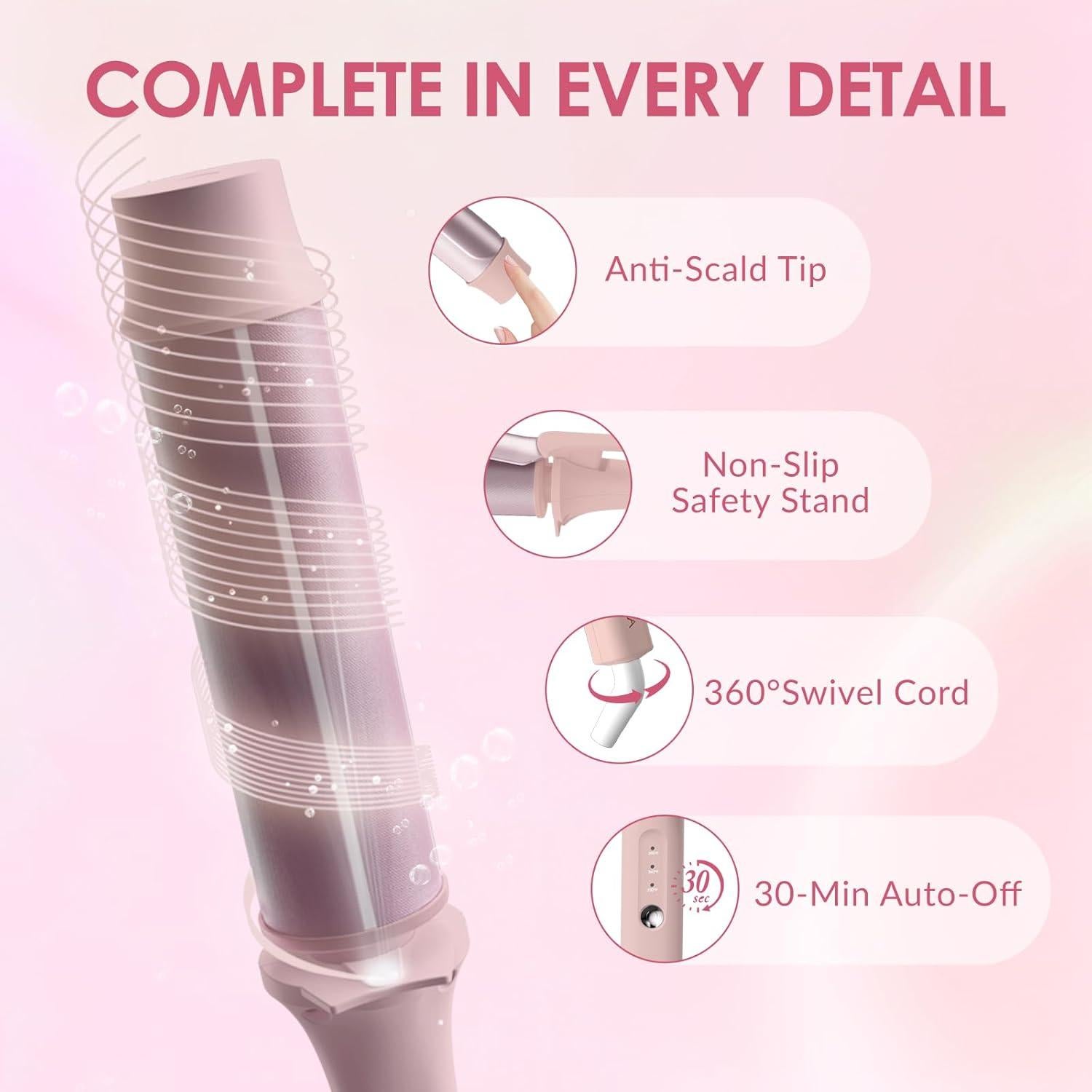 Rizador de Cabello TSUYAGLA 1.6" Cerámica 3 Temperaturas