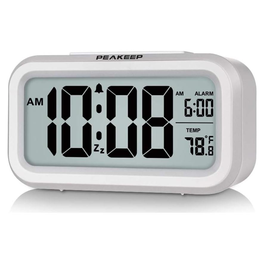 Reloj Despertador Digital Peakeep con Luz y Temperatura