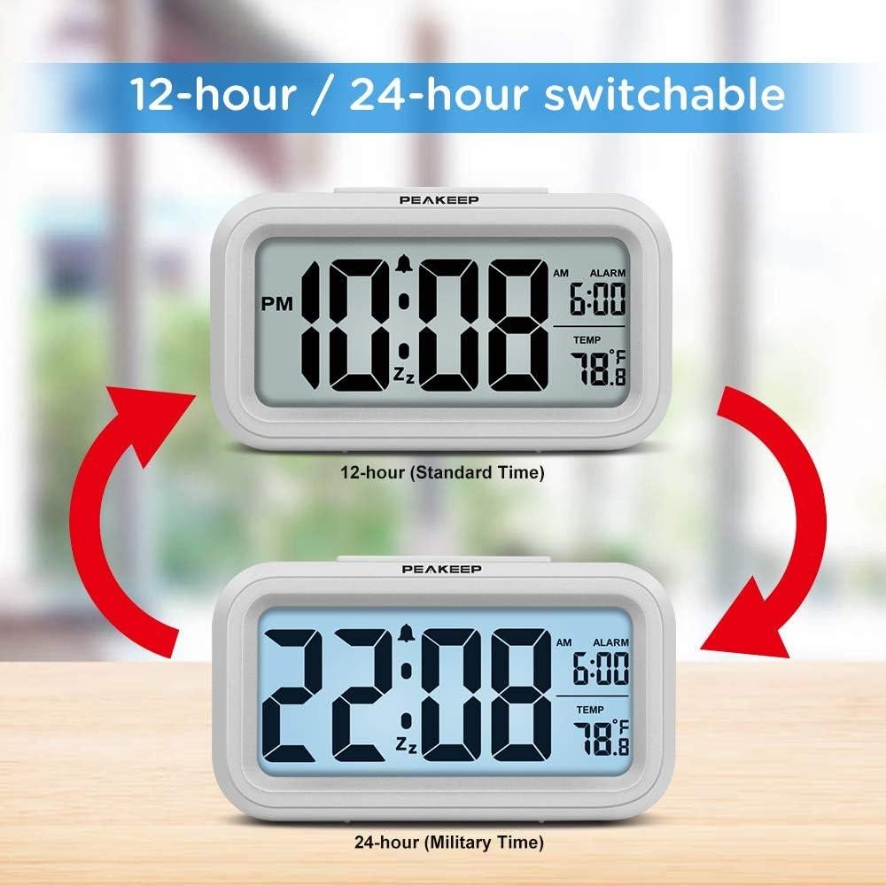Reloj Despertador Digital Peakeep con Luz y Temperatura