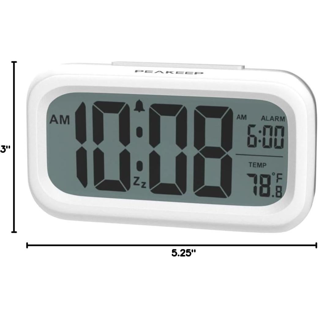 Reloj Despertador Digital Peakeep con Luz y Temperatura