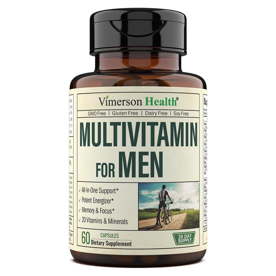 Multivitamina para Hombres Vimerson Health 60 Cápsulas Energía y Enfoque