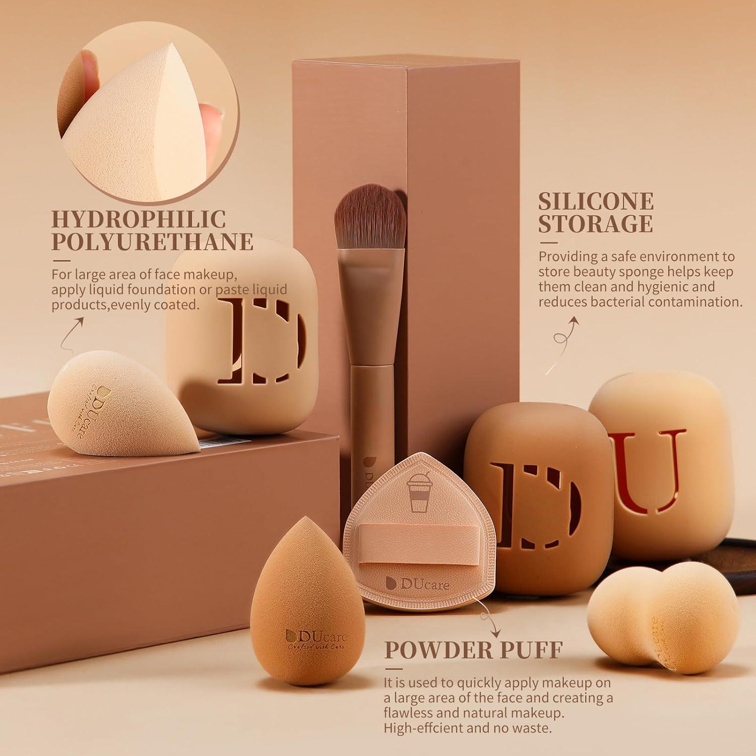 Set de Pinceles de Maquillaje DUcare 14 Piezas con Esponjas