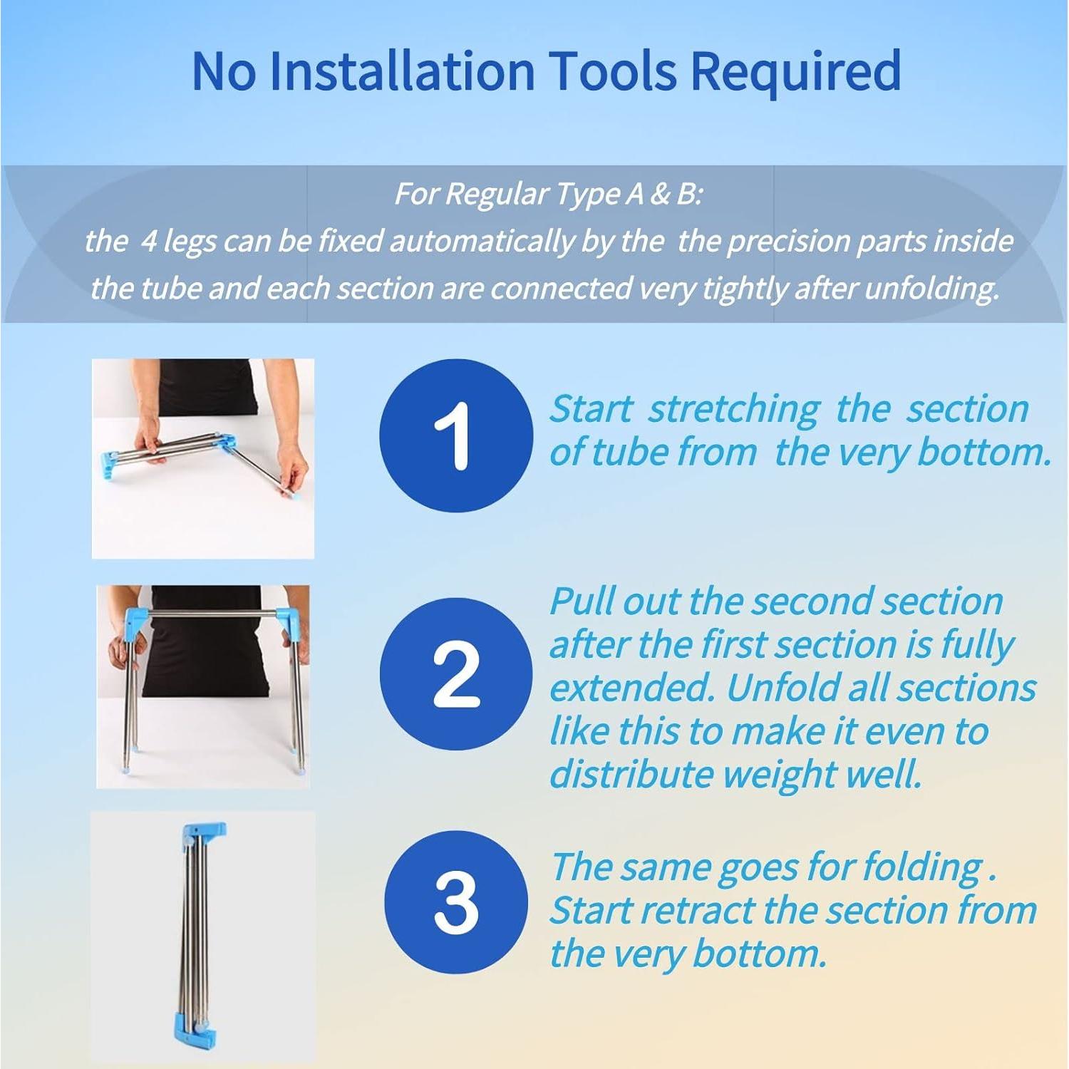 Soporte de Ropa de Viaje Lmaray Plegable Ajustable 135 cm