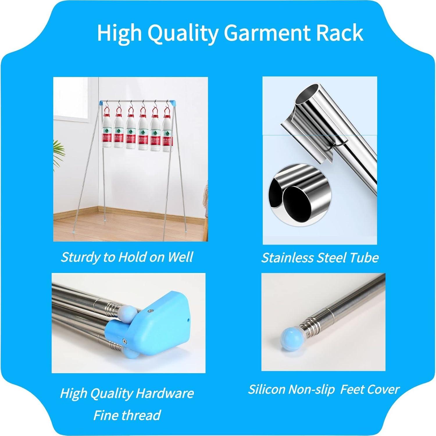 Soporte de Ropa de Viaje Lmaray Plegable Ajustable 135 cm