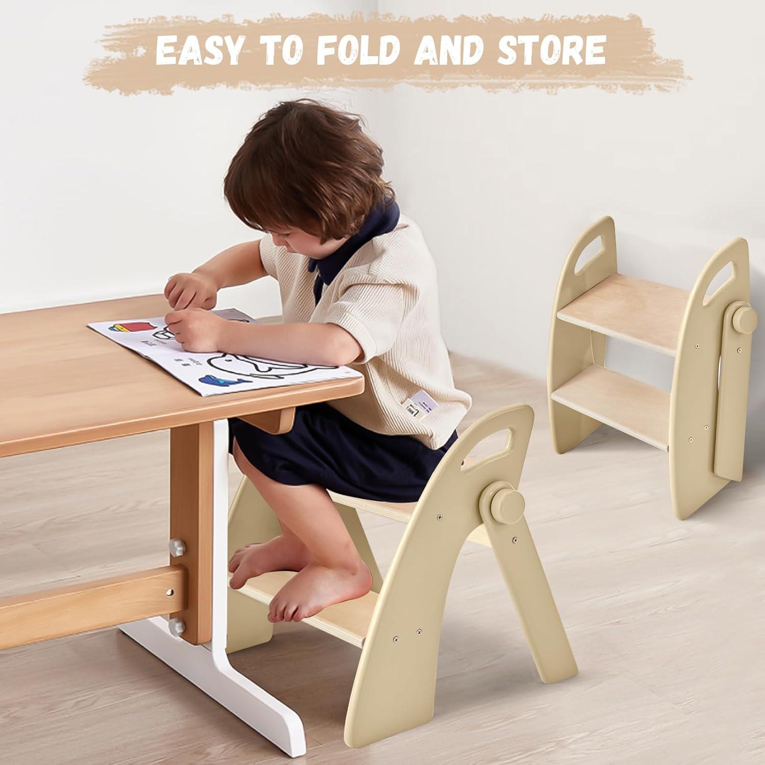 Escalera Plegable de 2 Pasos Joothlin para Niños Antideslizante