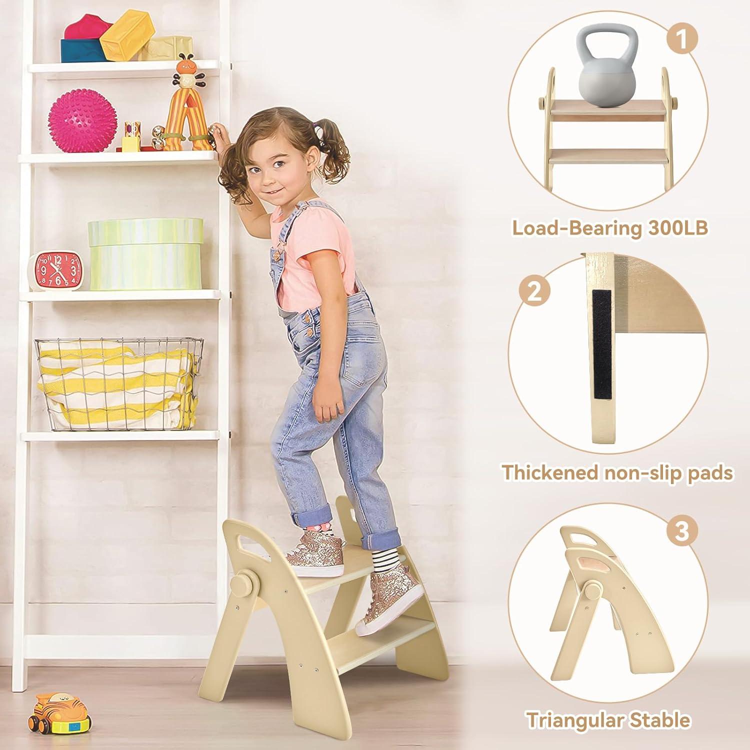 Escalera Plegable de 2 Pasos Joothlin para Niños Antideslizante