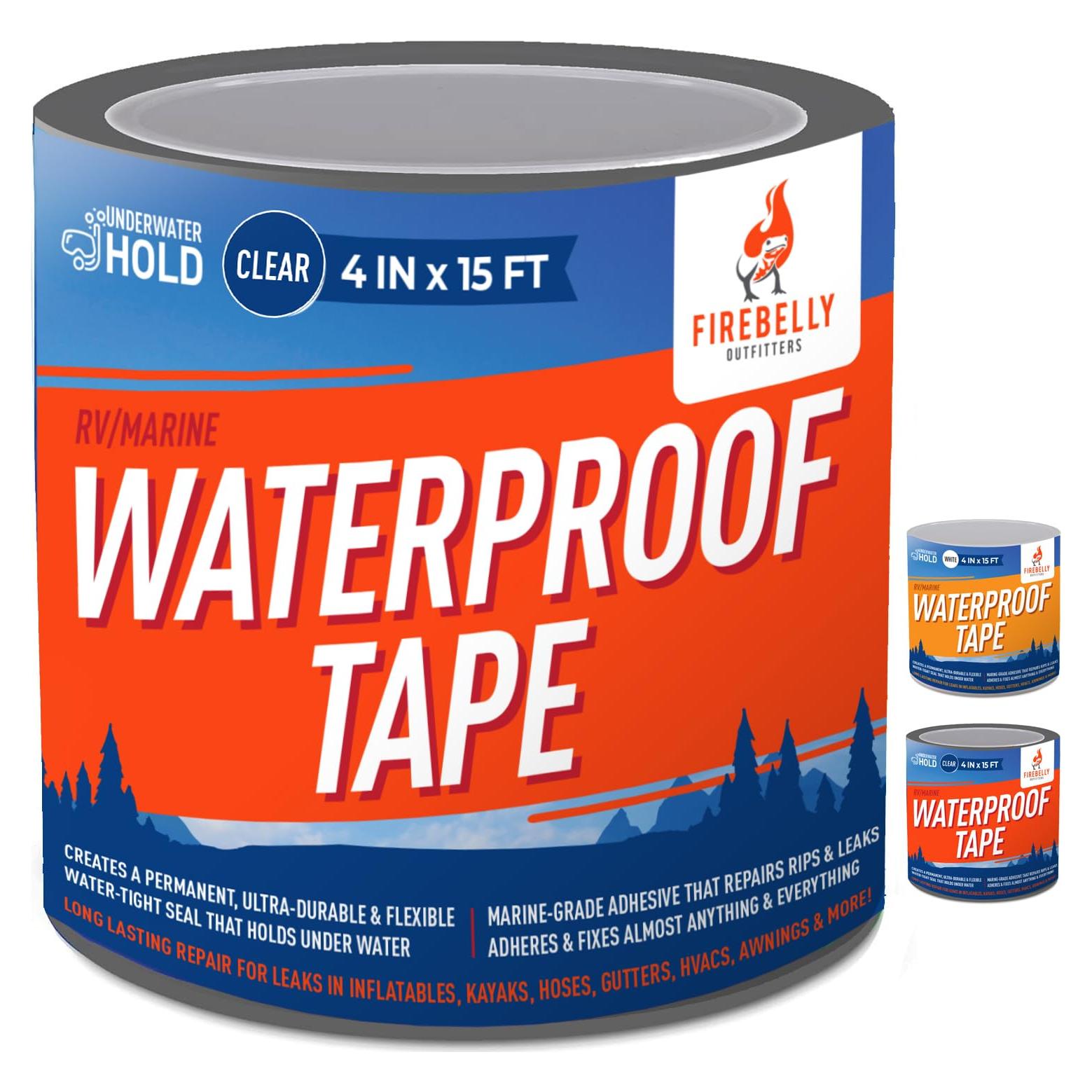 Cinta Impermeable Firebelly Outfitters 4.57m x 10.16cm Transparente