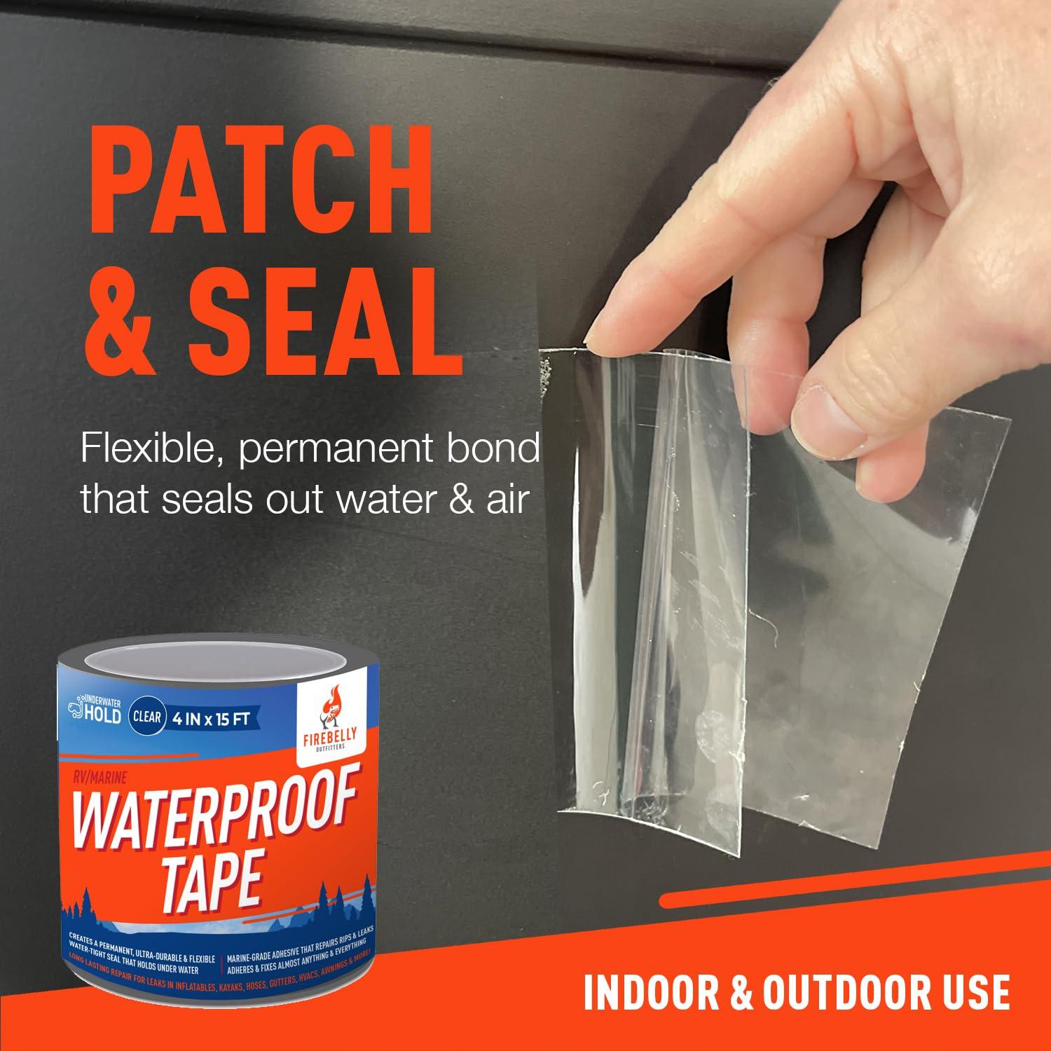 Cinta Impermeable Firebelly Outfitters 4.57m x 10.16cm Transparente