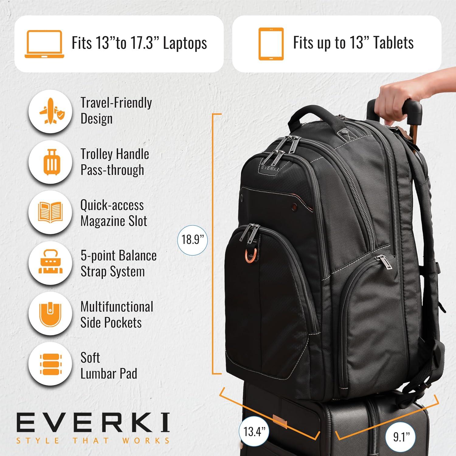 Mochila de Negocios EVERKI Atlas para Laptop 32L 13-17.3"