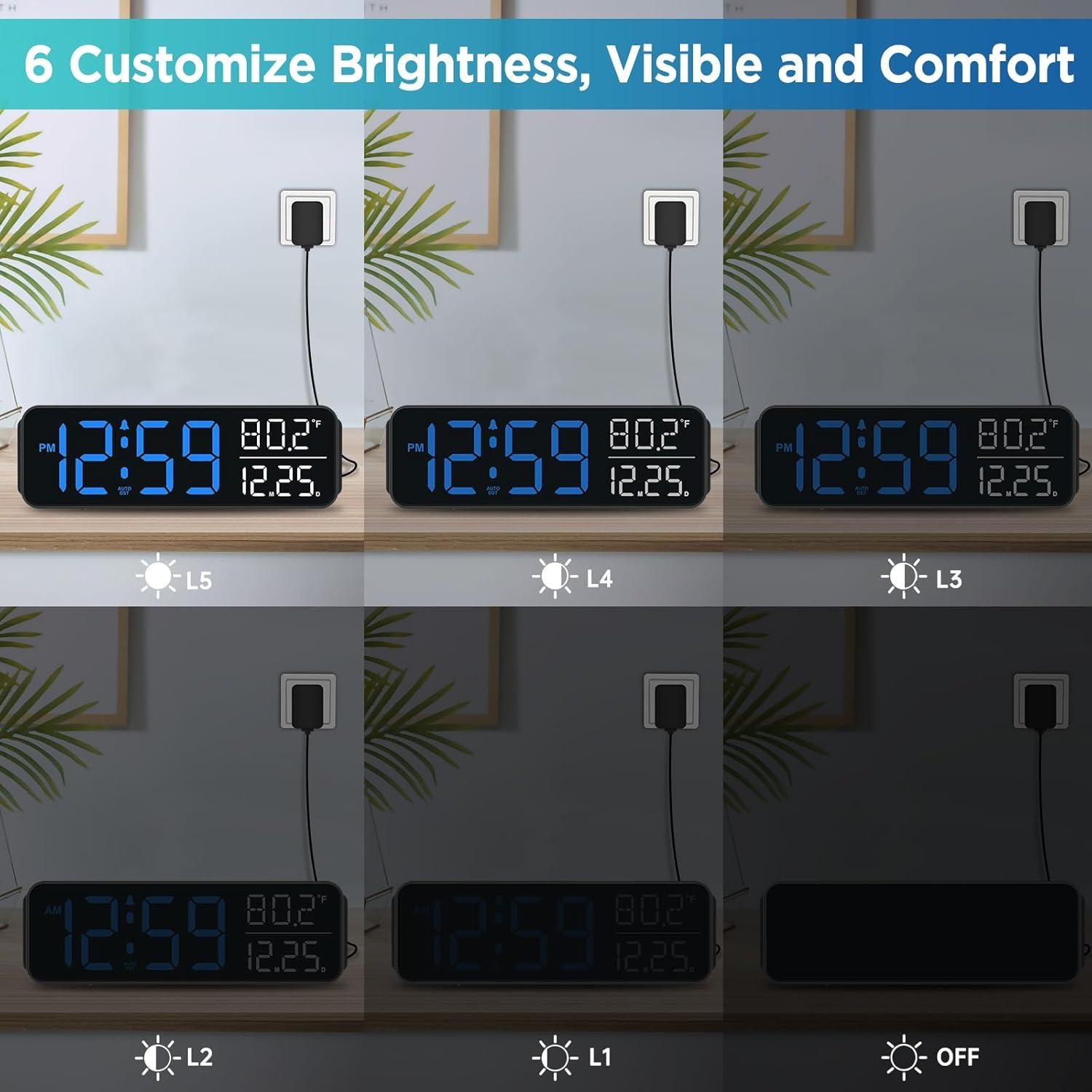 Reloj Despertador Digital Peakeep MHP6060 con USB y Alarma