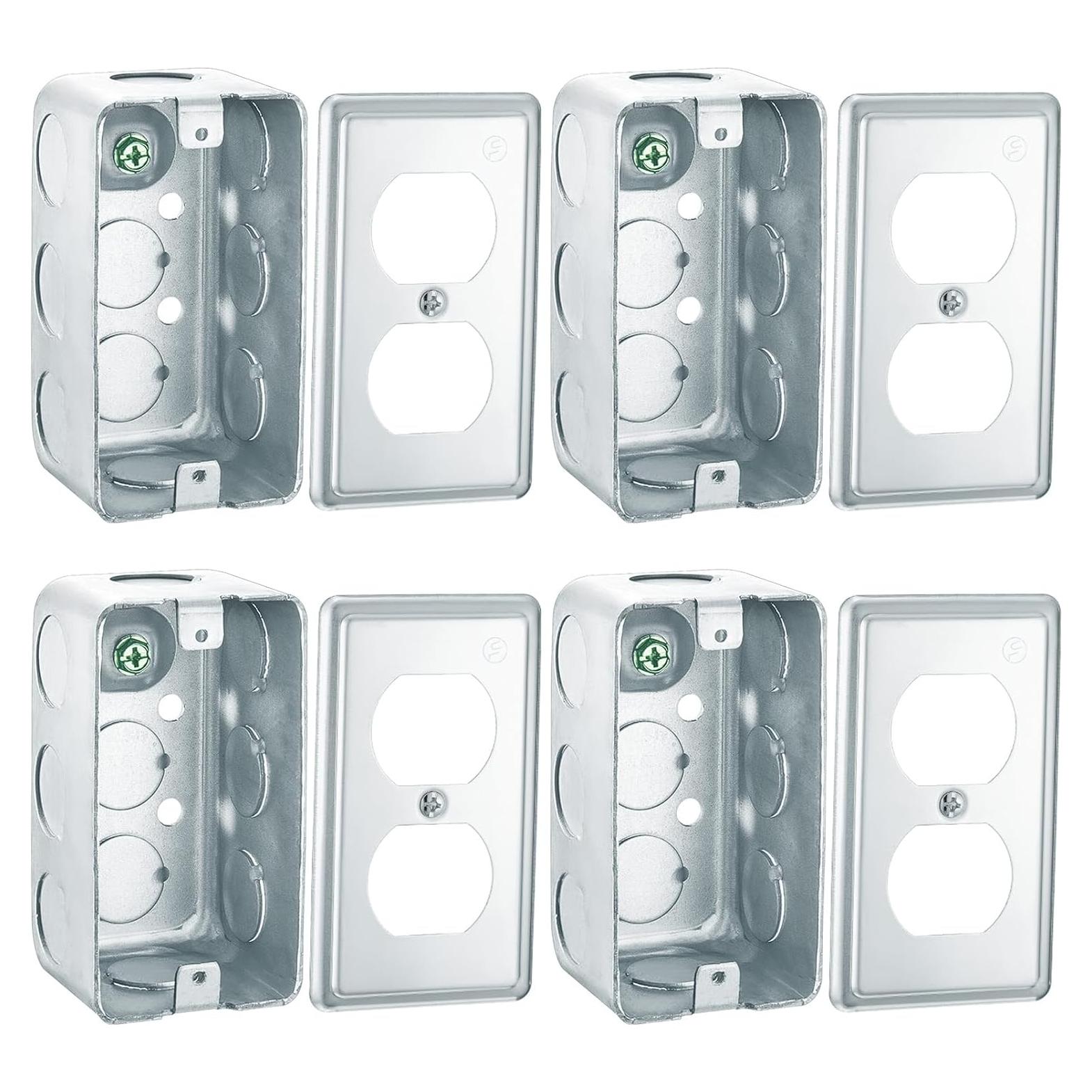 4 Cajas de Conexiones Eléctricas Duplex Copkim 10.16x5.08cm