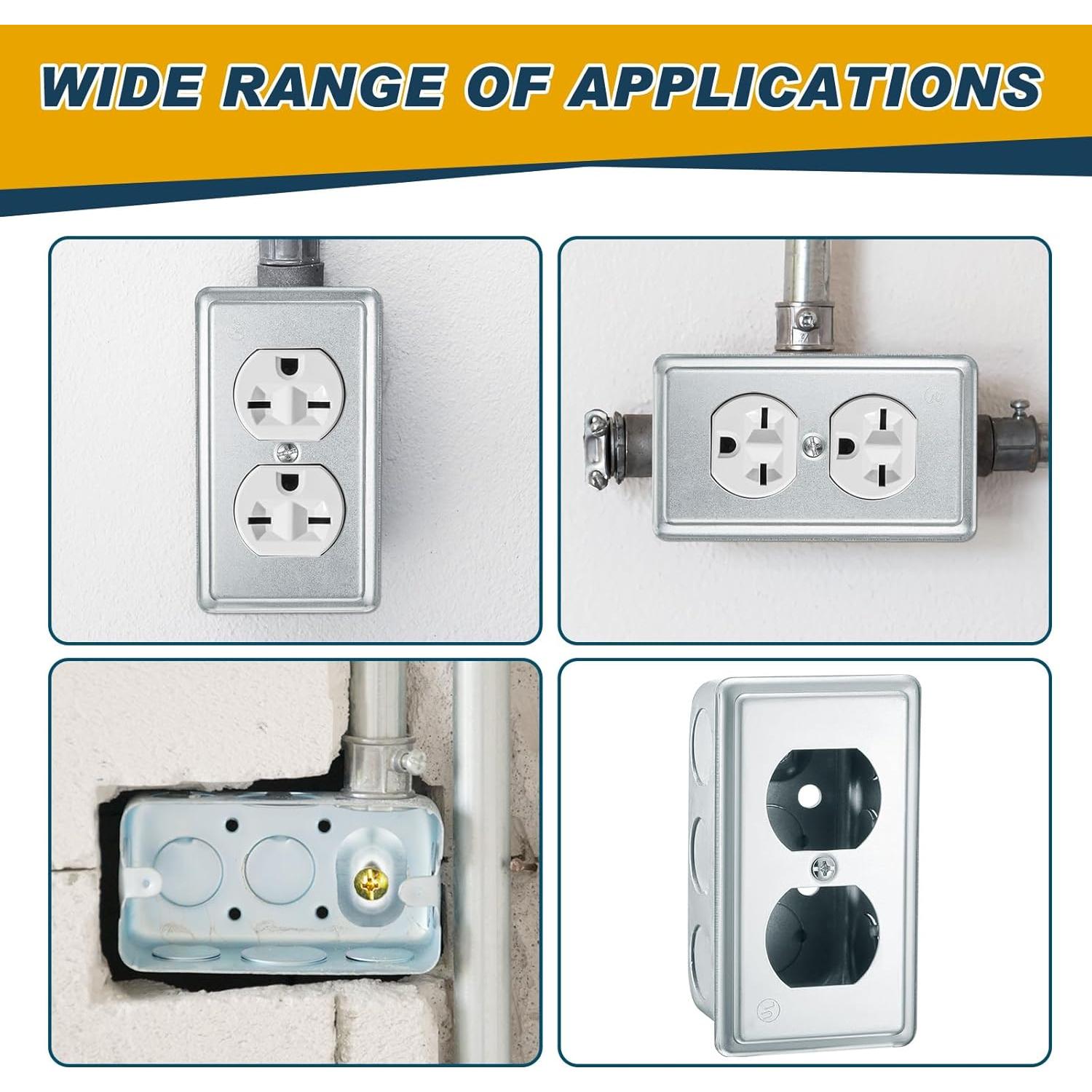 4 Cajas de Conexiones Eléctricas Duplex Copkim 10.16x5.08cm