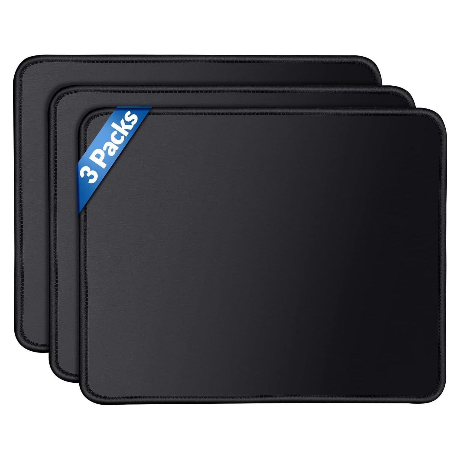 Alfombrilla de Ratón Gimars 3 Paquetes Negra Antideslizante