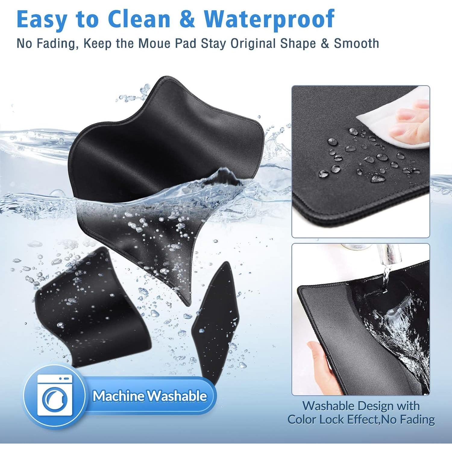 Alfombrilla de Ratón Gimars 3 Paquetes Negra Antideslizante