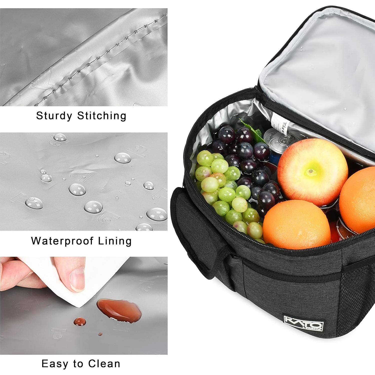 Bolsa de Almuerzo Aislada Tirrinia Negra 7.8L para Adultos