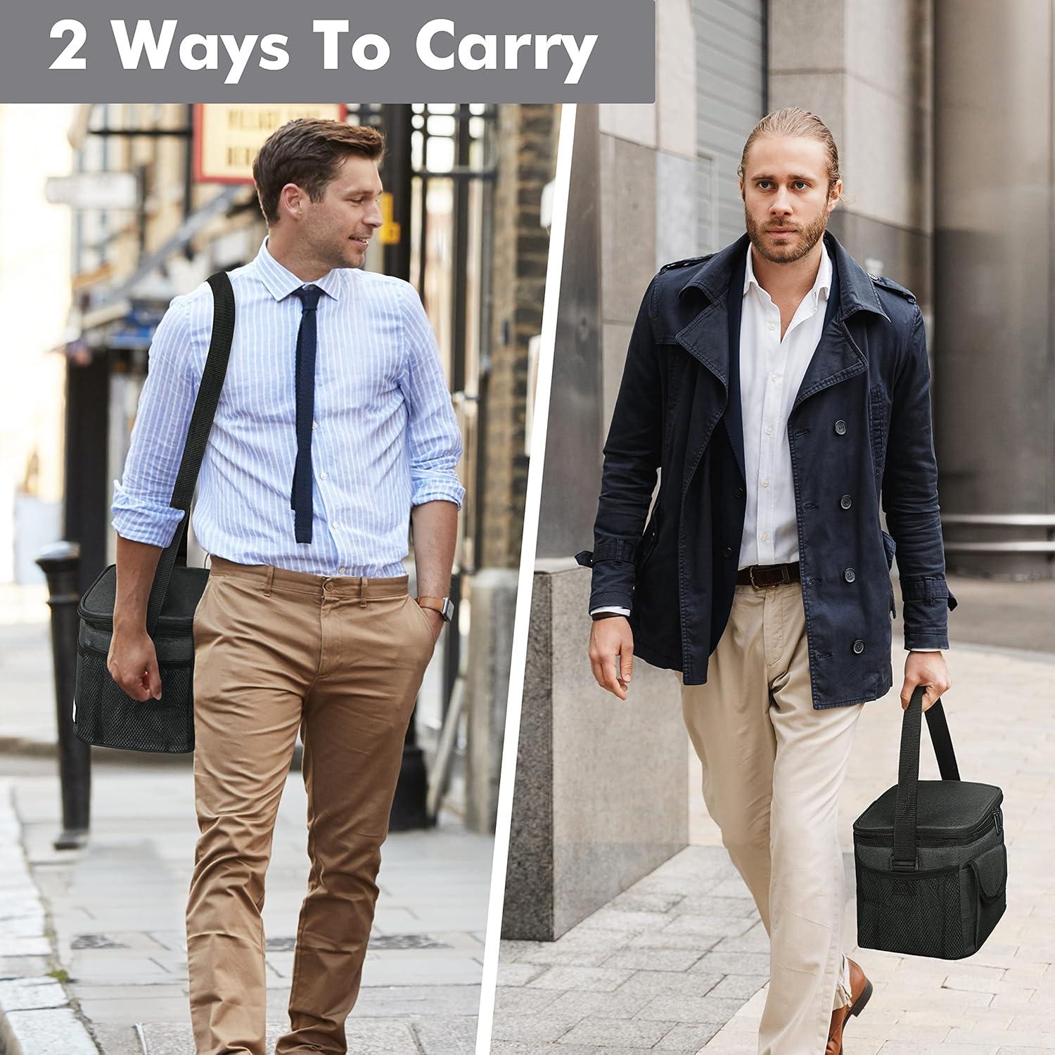 Bolsa de Almuerzo Aislada Tirrinia Negra 7.8L para Adultos