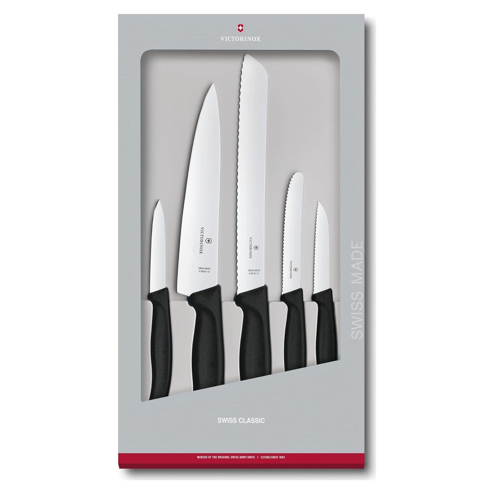 Juego de Cocina Victorinox Swiss Classic 5 Piezas - Cuchillos de Acero Inoxidable