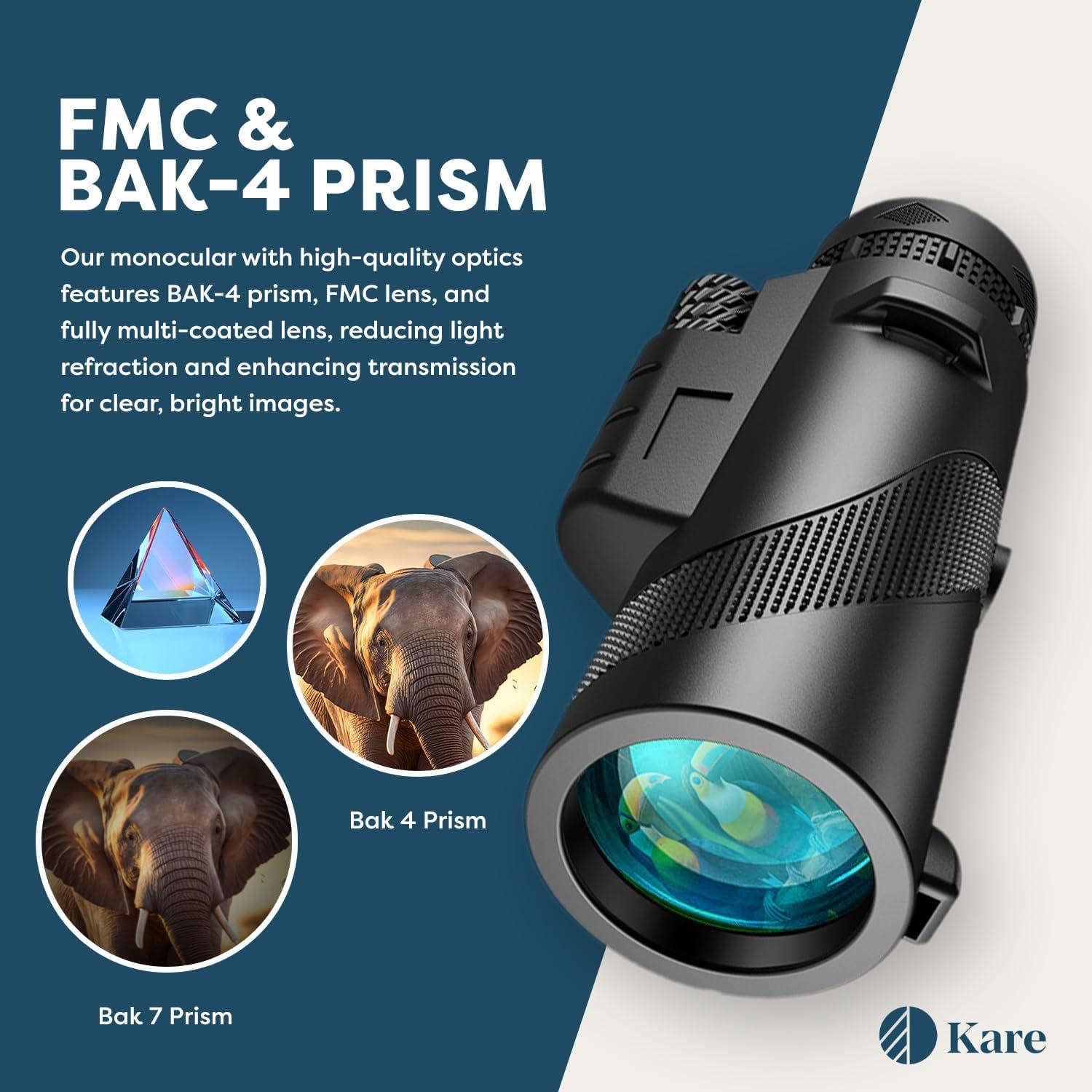 Telescopio Monocular Kare 80x100 Alta Definición con Soporte