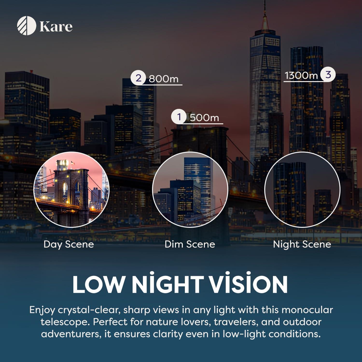 Telescopio Monocular Kare 80x100 Alta Definición con Soporte