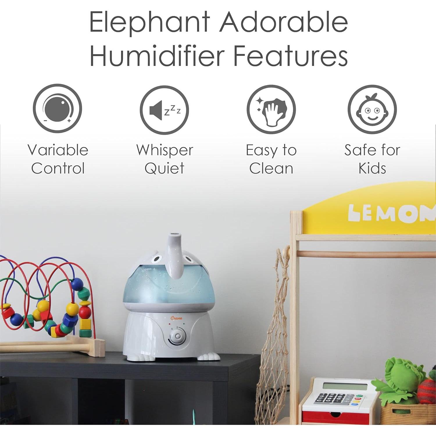 Humidificador Ultrasónico Crane Elefante 3.78L para Niños