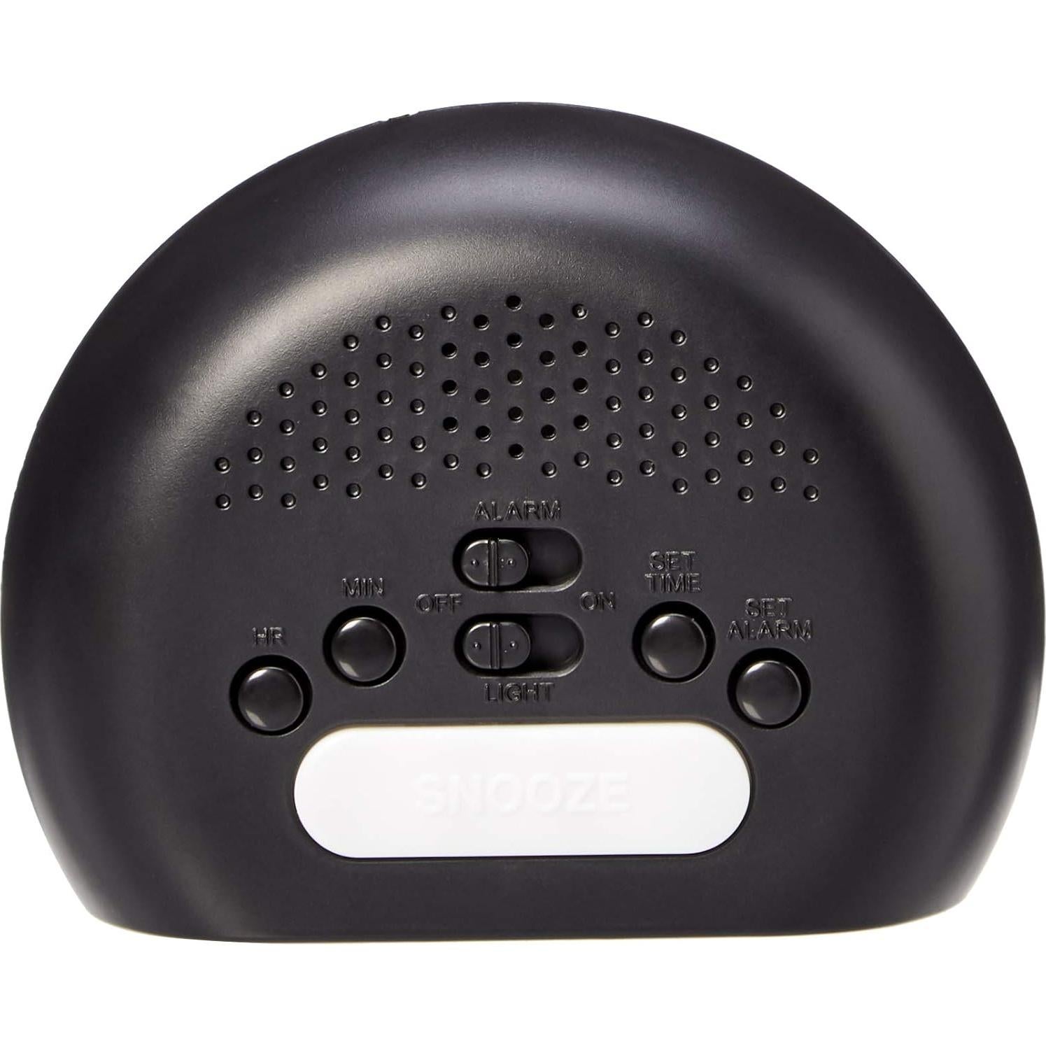 Reloj Despertador Digital Amazon Basics Ovalado Negro 11.4x8.9cm