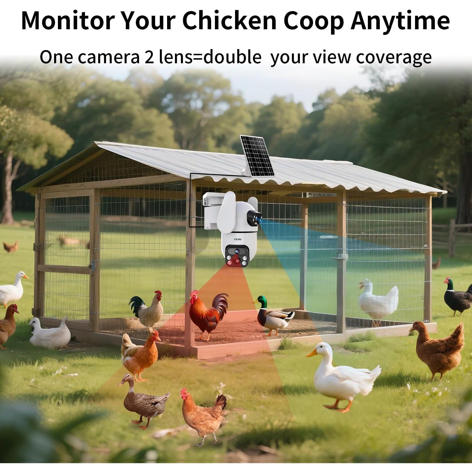 Cámara de Seguridad Inalámbrica ESCANU QG8 Doble Lente 2K