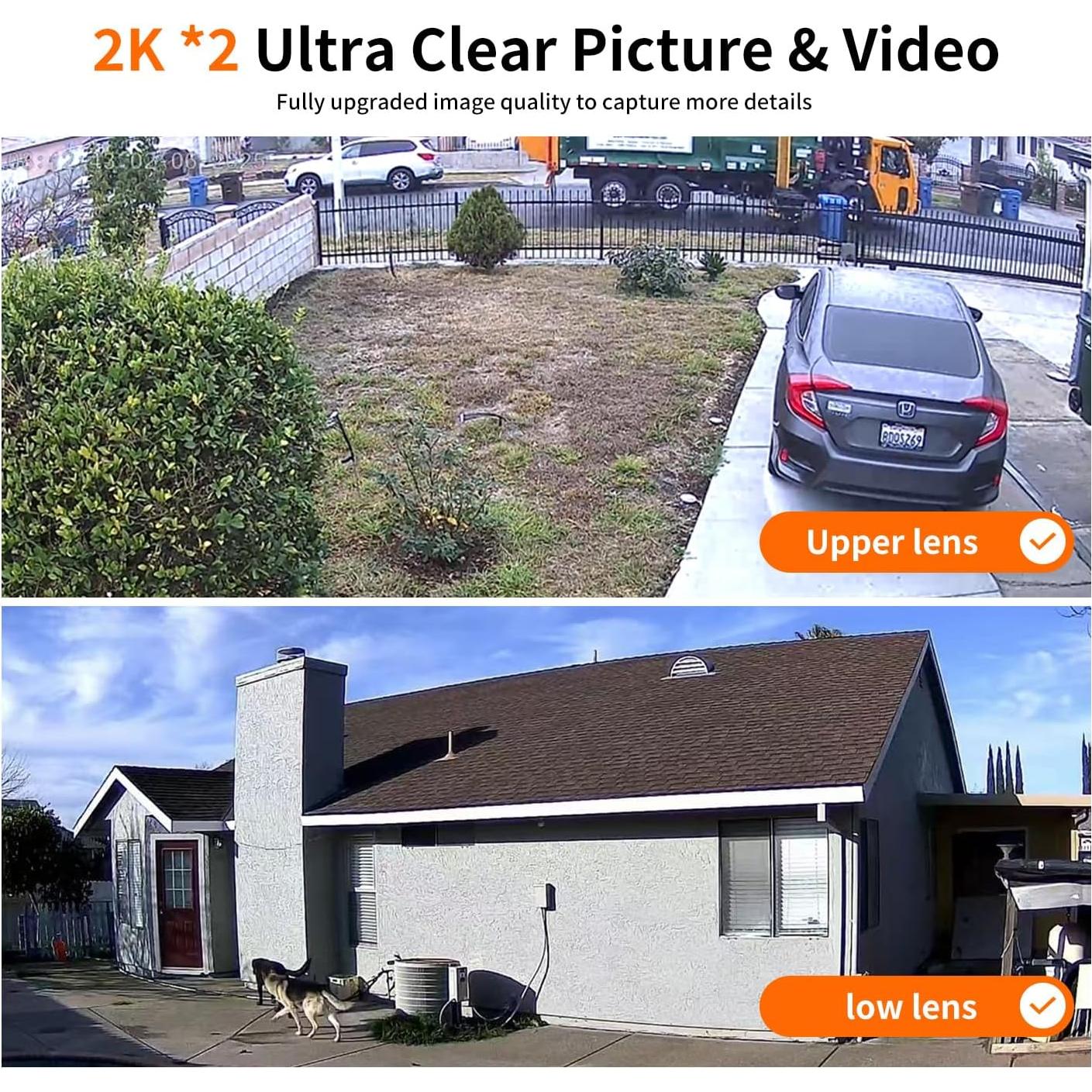 Cámara de Seguridad Inalámbrica ESCANU QG8 Doble Lente 2K