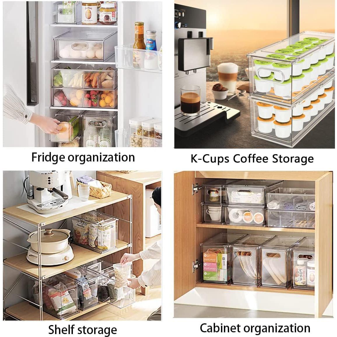 Contenedores Apilables Mano 4 Pack para Refrigerador 86.3x64.5x27.9 cm