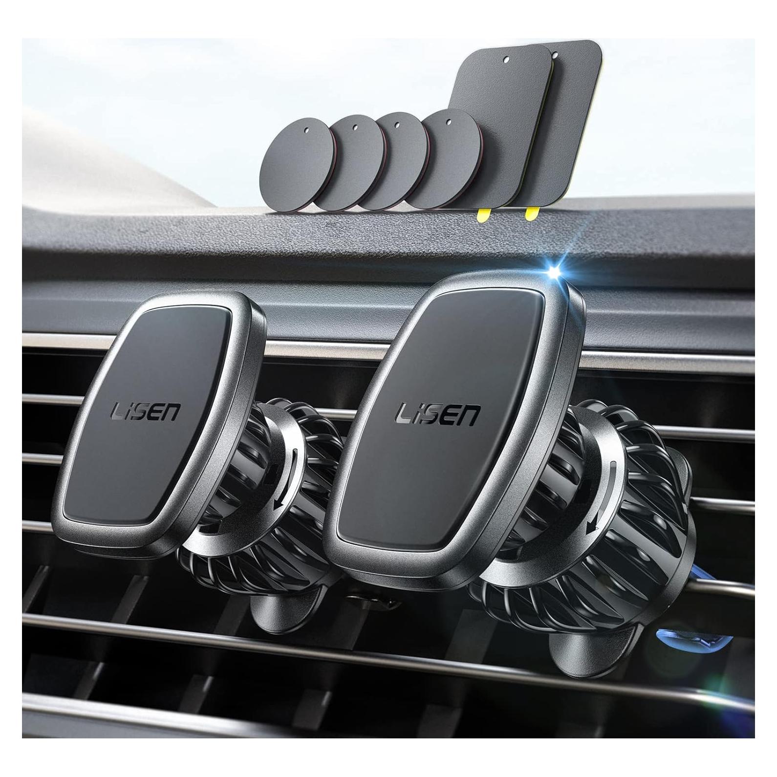 Soporte Magnético para Teléfono en Auto LISEN 2 Pack - Negro
