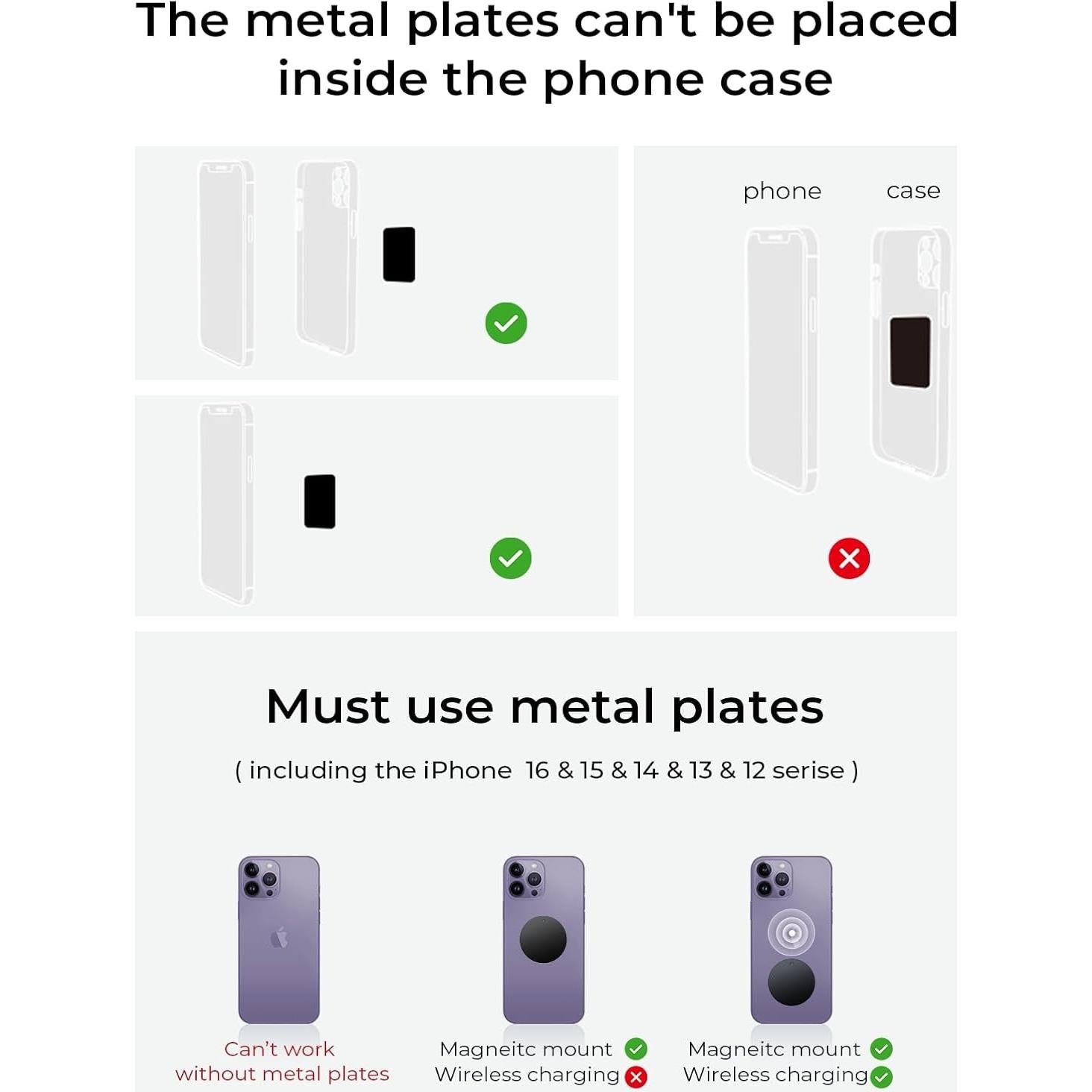 Soporte Magnético para Teléfono en Auto LISEN 2 Pack - Negro