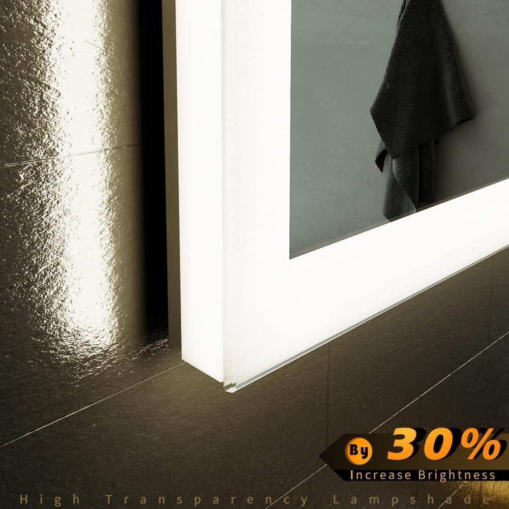 Espejo de Baño LED GANPE 50.8x71.1cm con Altavoz Bluetooth