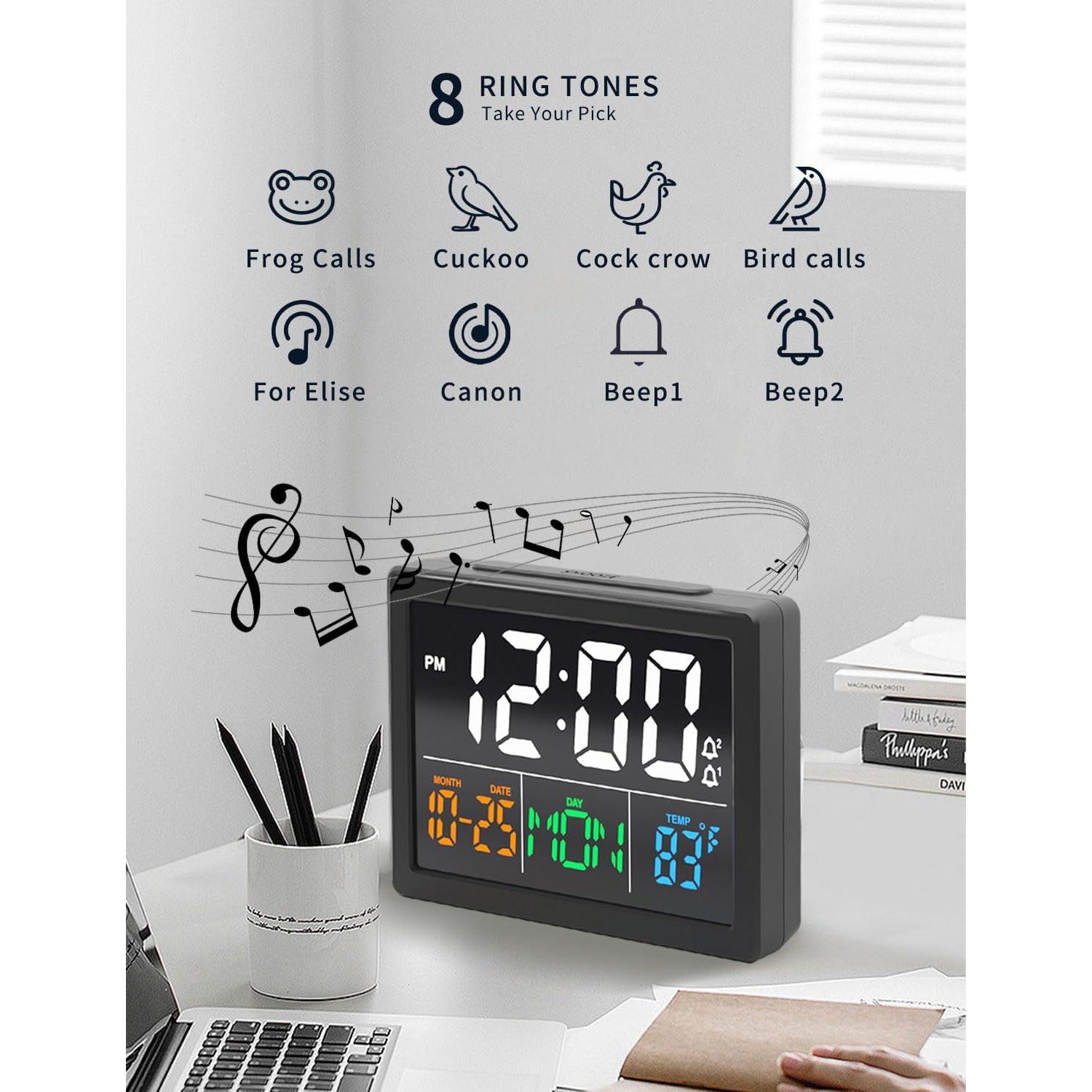 Reloj Despertador Digital JALL V1021 Pantalla LED 13.97cm